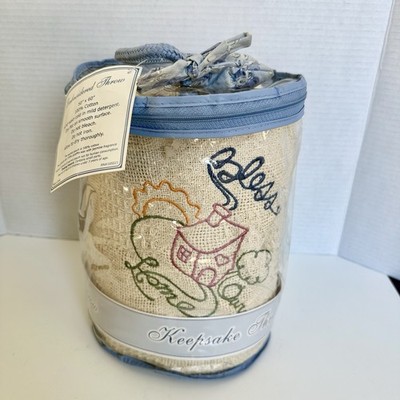 Keepsake Throw Embroidered Woven Cotton 50'' x 60'' & sachet ''Bless our Home''