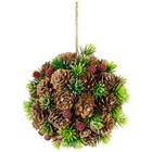 Northlight Frosted Pinecones, Berries and Pine Sprigs Christmas Ball Ornament -