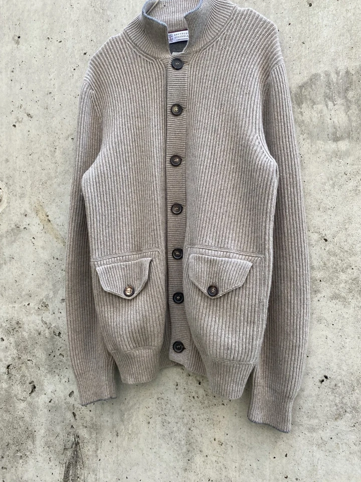 Brunello Cucinelli 100% Cashmere Ribbed Cardigan — Made in Italy - Image 4 of 4