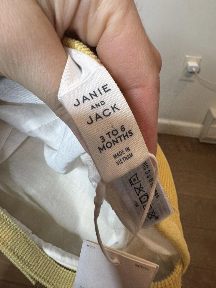 Janie And Jack Gorra Ajustada Bebé 3-6 Meses Amarillo Pana Newsboy Foto 3 de 4