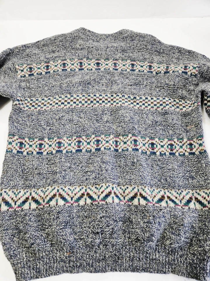 Vintage Pendleton Pure Virgin Wool Fisherman Knit Pullover Sweater Sz 2XL Gray - Image 4 of 4