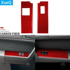 Red Carbon Fiber Front Window Lift Switch Panel Cover Trim For Ford Focus 08-11