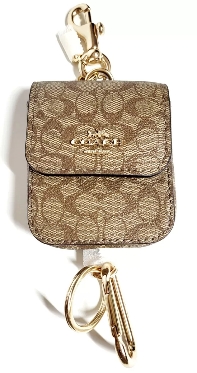 Coach Multi attachments case bag charm in signature canvas (C5698