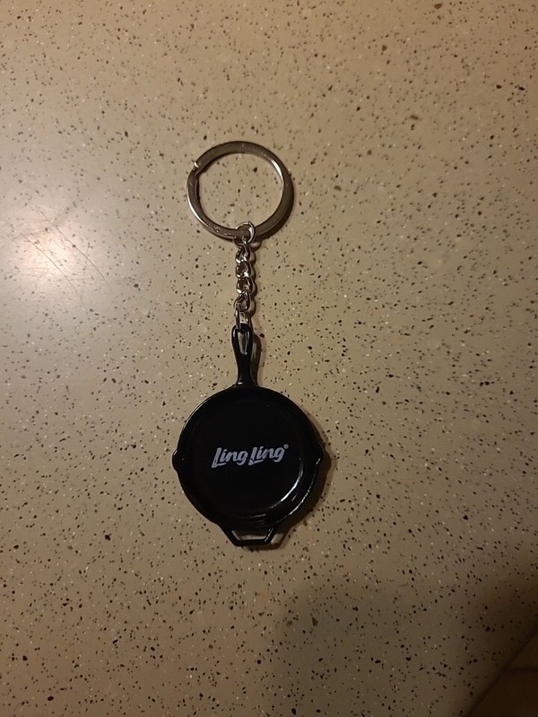 Very Cute Ling Ling Frying Pan Metal Keychain
