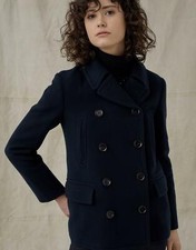 Belstaff Womens Jacket Naval Peacoat Dark Blue Wool Uk8 It40 Rrp £650