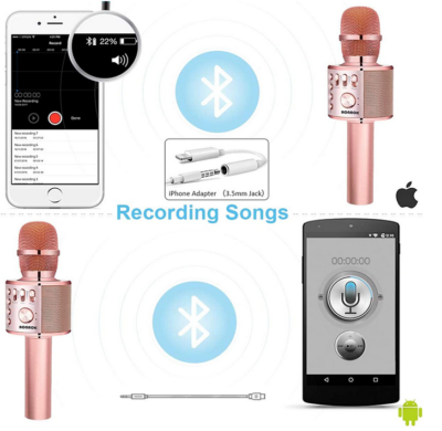 G50 Karaoke BONAOK Microphone Karaoku00e9 Jouet 2 Microphones, Machines De Karaoku00e9 Bluetooth