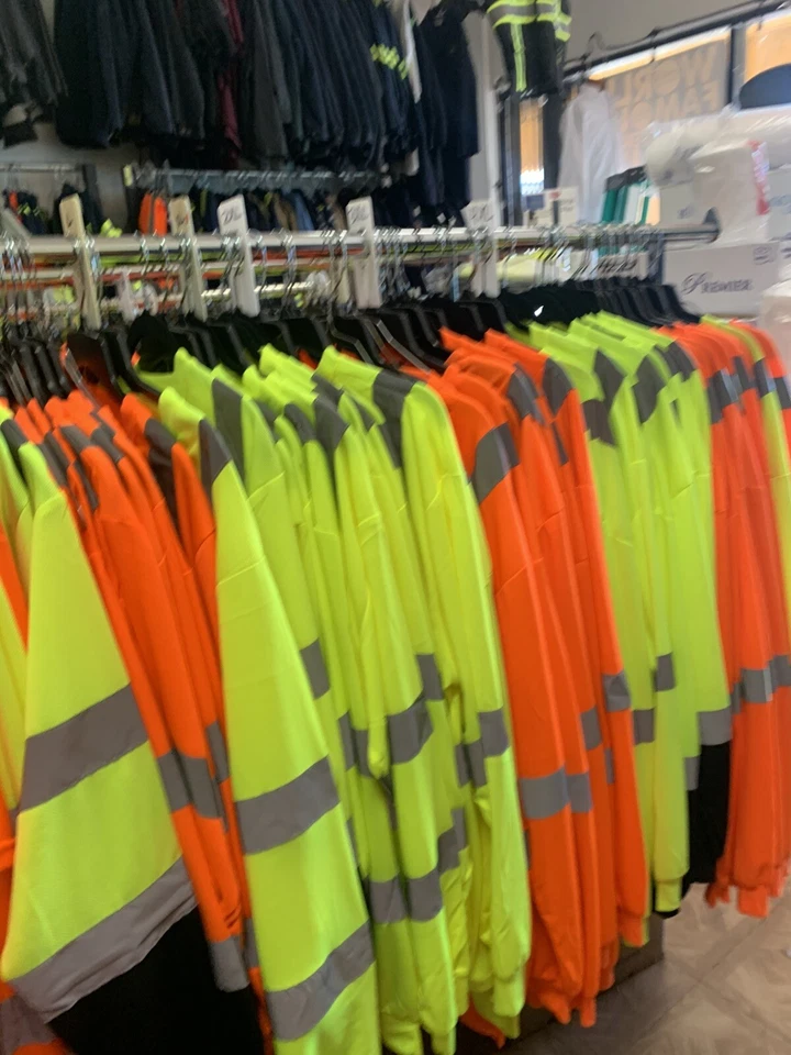 LOT OF 5 Safety Work T Shirt High Visibility Reflective Tape TYPE R CLASS 3 - Image 4 of 4