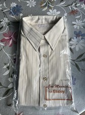 New Jon Maurice for Essley Vintage Half Sleeve Striped Button Shirt Men's 16.2