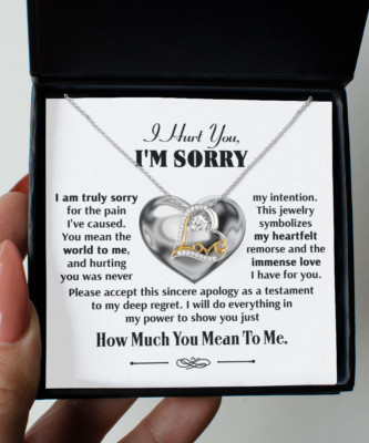 Apology Gift For Women, Heart Necklace, My Sincere Apology Sorry Jewelry Gift