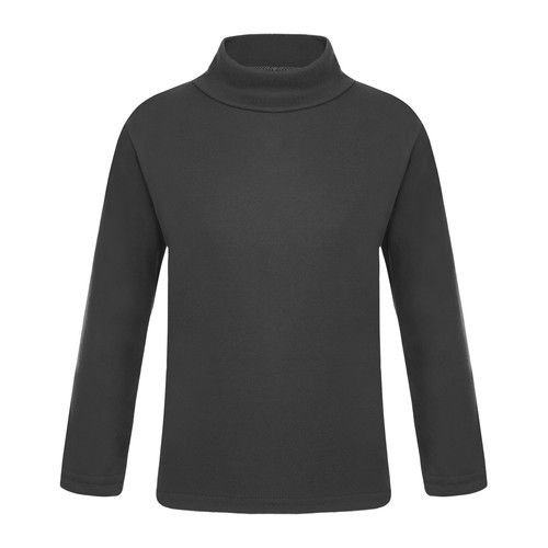 Kids Boys Girls Thermal Tops Solid Long Sleeves Turtleneck Baselayer Shirts - Picture 23 of 118