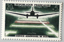 timbre France 1959 N°1196** SERVICE AEROPOSTAL VOL DE NUIT (pl)