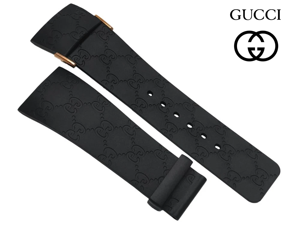 Bracelet de montre original Gucci i Gucci 114 2 en caoutchouc noir de remplacement   musique Grammy