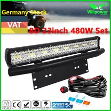 23 Zoll 480W Led lichtleiste 12V kabelbaum und kfz kennzeichenhalterung Offroad