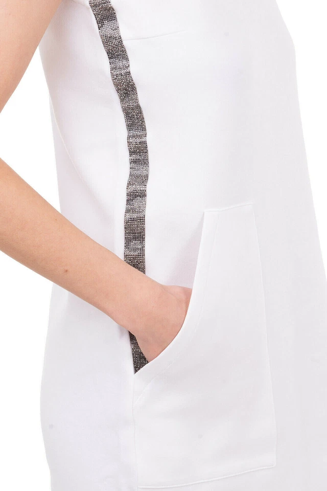 ELEVENTY · Kleid Dress · Designer Italy ·  XS 34 36 Strass Glitzer · Weiß White - Bild 4 von 4