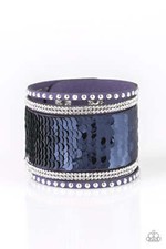 Paparazzi Sequin Reversible Navy/Silver Bracelet/MERMAIDS Have More Fun - Blue