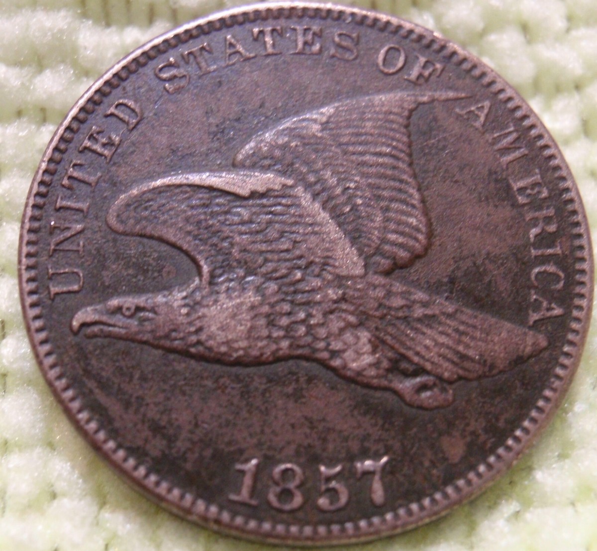 RARE 1857/857 Flying Eagle Cent S1 Snow-1, FS-401a. Type of 1856