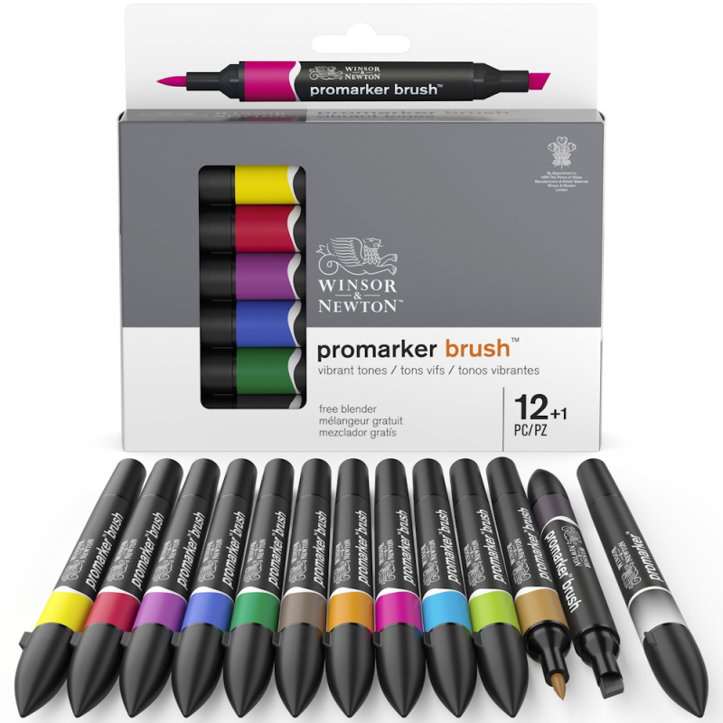 Winsor & Newton Promarker Brush Vibrant Tone Set (13pc)
