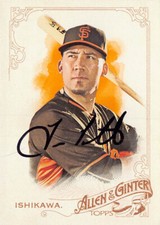 Travis Ishikawa autographed Baseball Card (Giants) 2015 Topps Allen Ginters #202