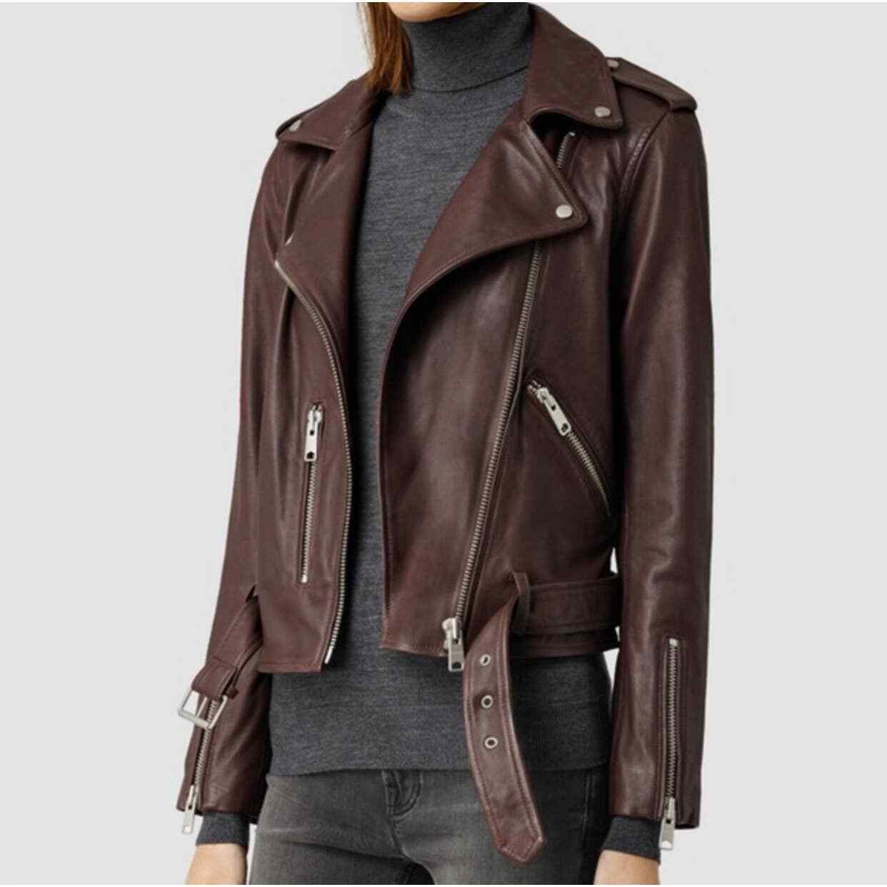 ALLSAINTS Balfern Lamb Leather Biker 