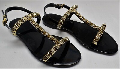 stuart weitzman studded jelly flat sandals