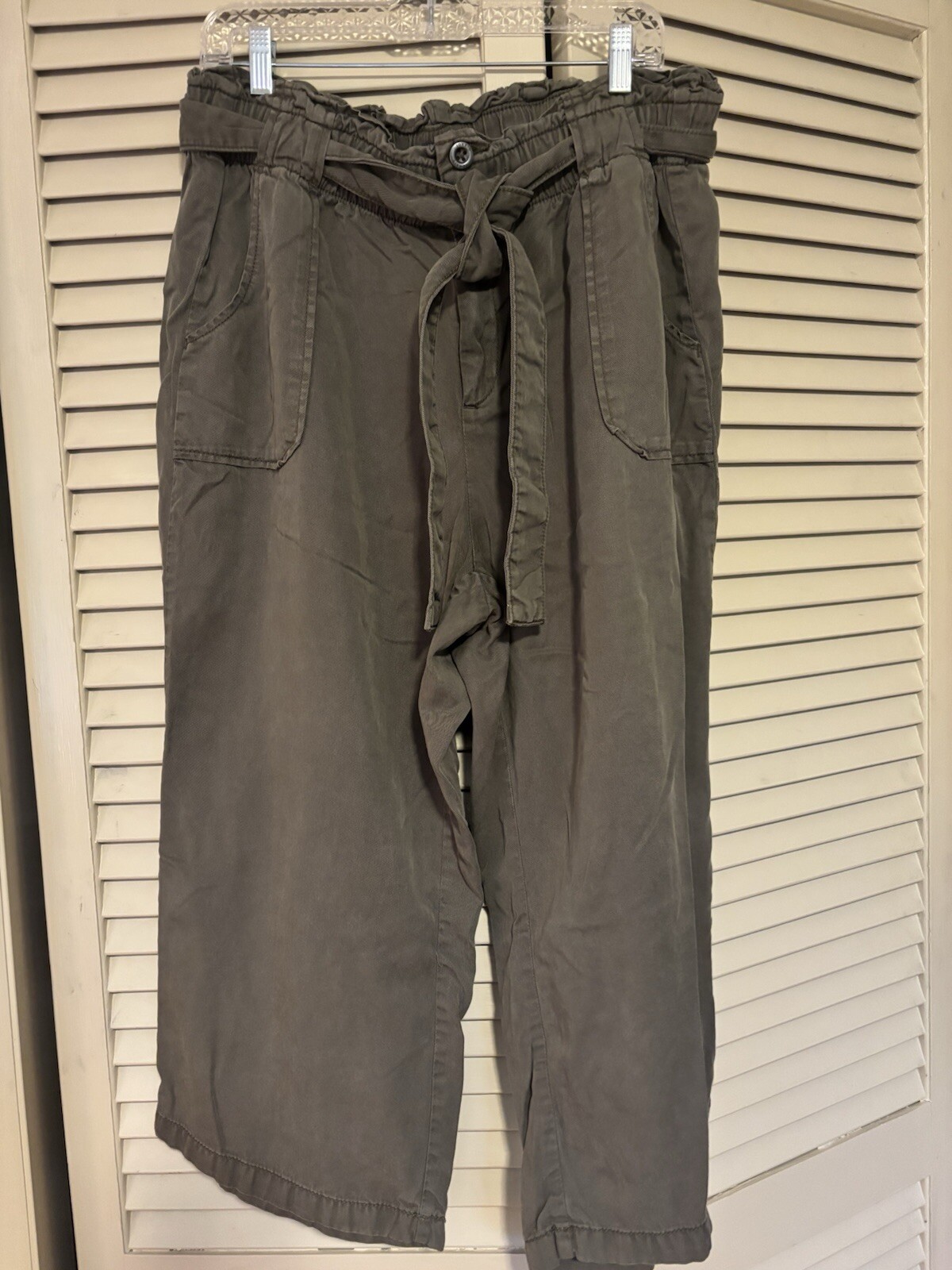 Wide Leg High-rise Ankle Paperbag Waist