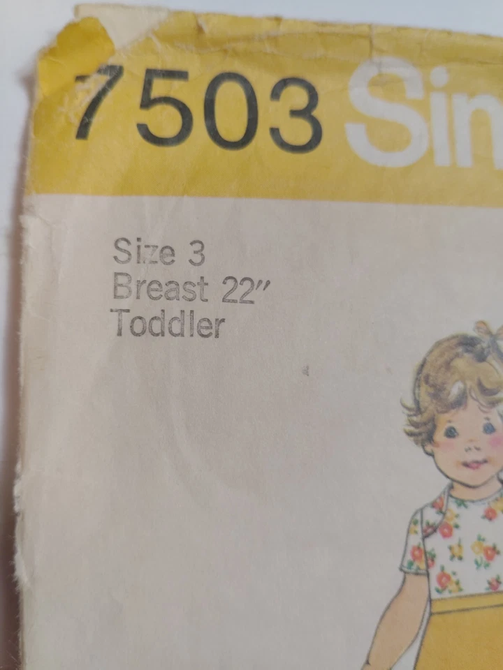 Shirt Skirt Skort Shorts Girls Boys 3 3T Simplicity 7503 Sewing Pattern Cut Easy - Image 2 of 4