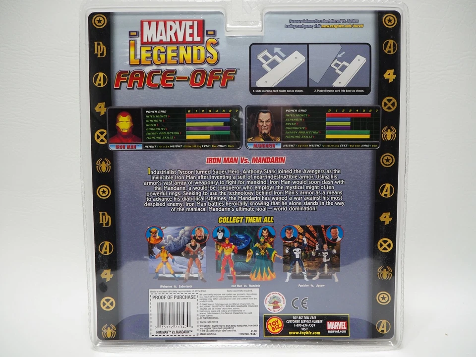 Figura de acción Marvel Legends Face Off Serie 2 Iron Man War Machine vs. Mandarin Foto 2 de 2