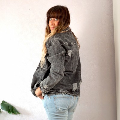 missguided ripped denim jacket