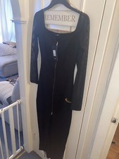 Long Mesh Sleeve Dress in Black - Size Medium NEW Fashionova Mortica