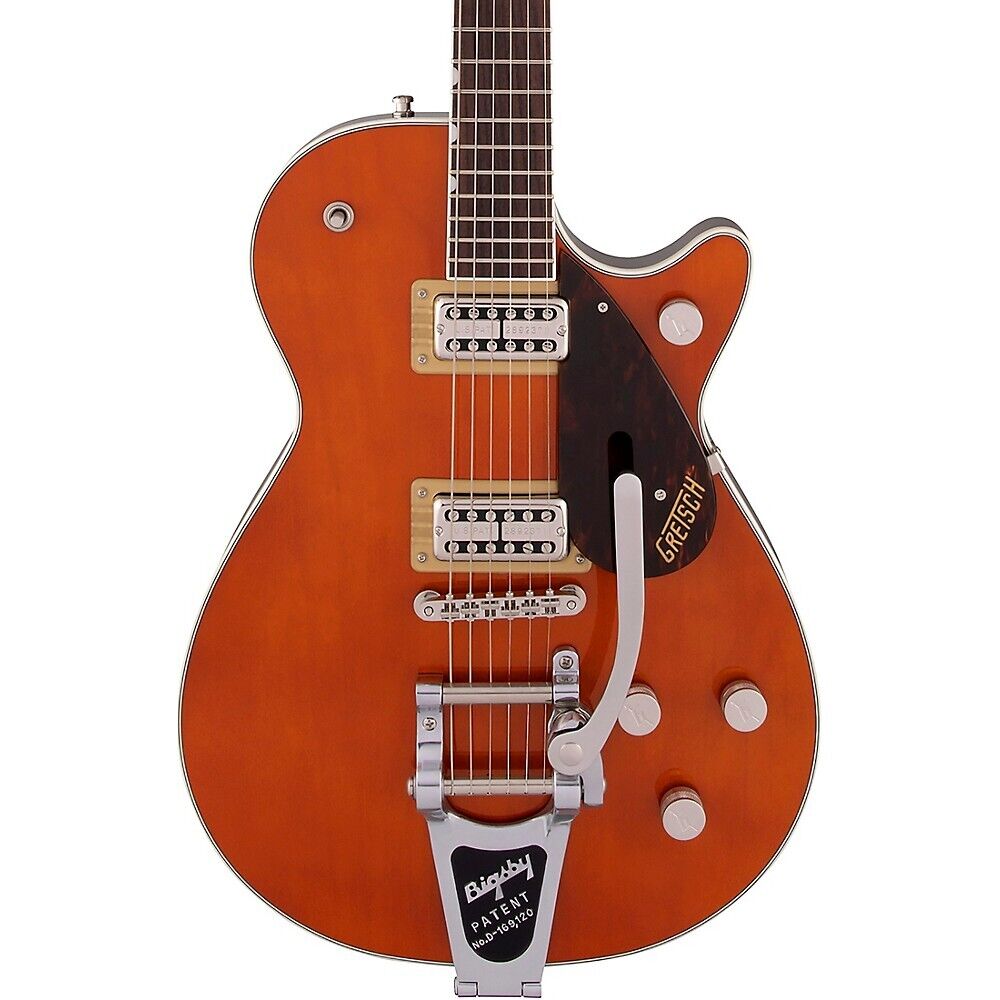 Gretsch G6128T-PE Players Edition Duo Jet Black Bigsby Guitar Round-Up Orange