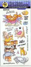 Feline Cat Art Impressions Clear Acrylic Stamp Set 5385 NEW