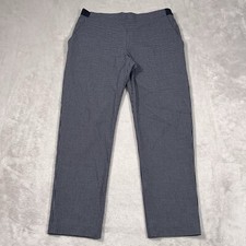 Uniqlo Dress Pants Womens Large Blue Gray Gingham Plaid Pull On Formal Wear