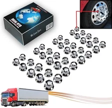 40 Pieces Chrome Lug Nut Covers (33 mm) For Truck Wheel