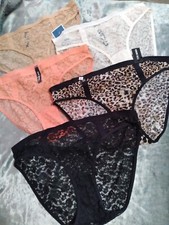 STEVE MADDEN SHEER SOFT STRETCH LACE HI CUT SIDES PANTIES L NEW CHOOSE FRM 5...