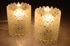 Lampade da Tavolo "Venete" Anonime Coppia x2 Vetro Molato  Vintage 1950s