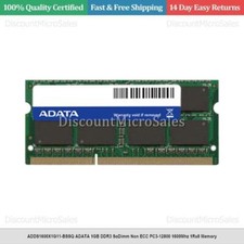 ADDS1600X1G11-BSSQ ADATA 1GB DDR3 SoDimm Non ECC PC3-12800 1600Mhz 1Rx8 Memory