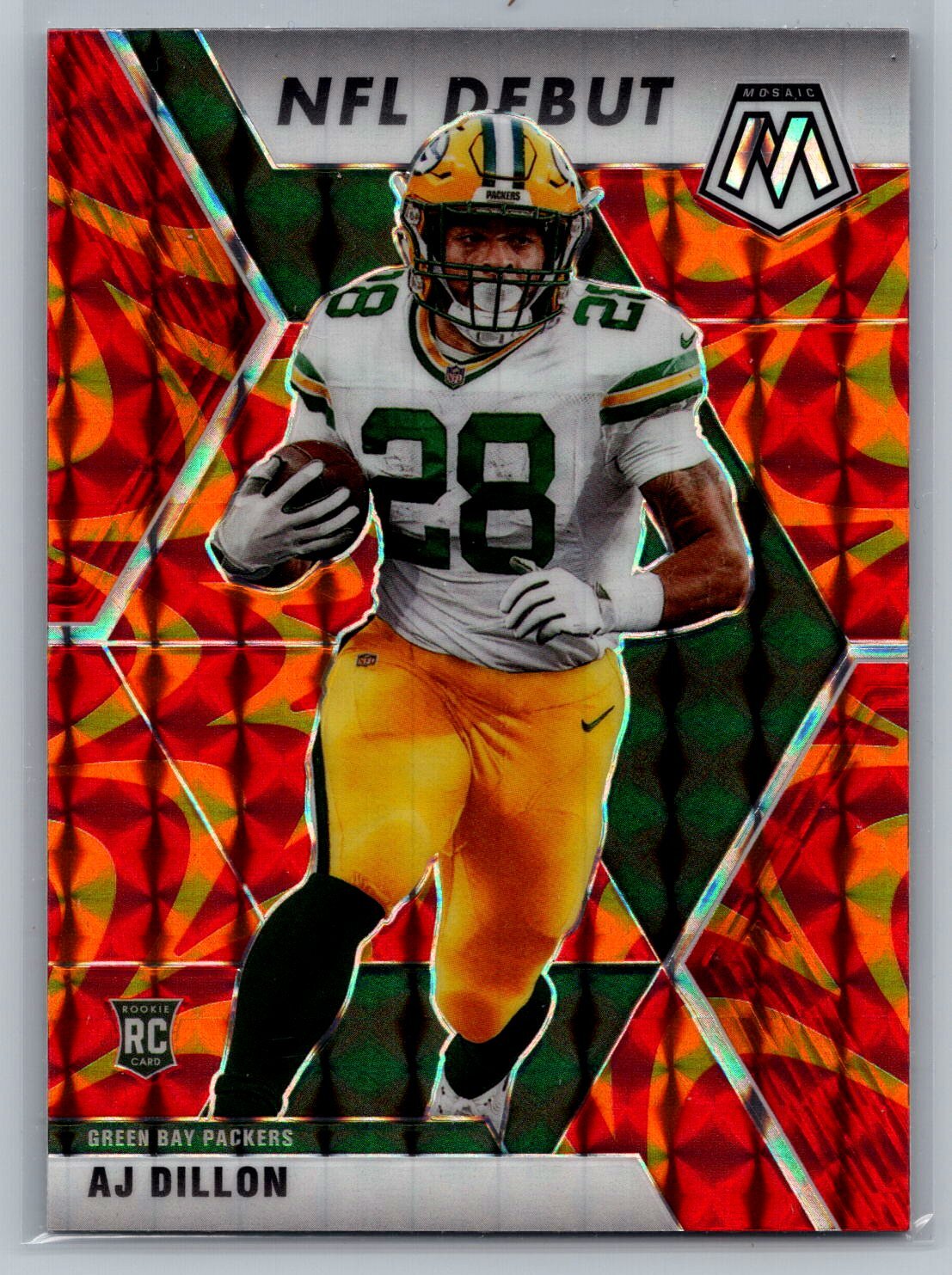 2020 Panini Mosaic #279 AJ Dillon Prizm Reactive Orange