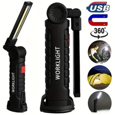 USB Flashlight Rechargeable,Torch Tool Gifts for Men, LED Work Light with Magnet