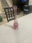 Vintage Fenton Glass swung Vase Cabbage Rose Pink 10-1/2" Stamped