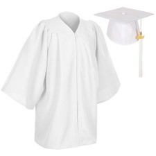 Matte Preschool Kindergarten Graduation Cap Gown Set With Year Charm Tassel