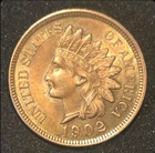 1902 Indian Head Cent - Uncirculated Near Gem- GREAT COLOR