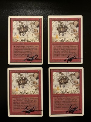 Mtg Magic Oldschool 4 Goblin Balloon Brigade Unlimited Signed Brigata