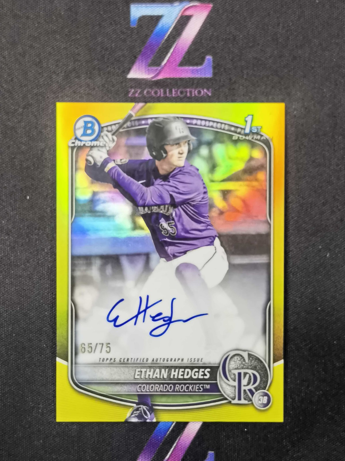 2025 Bowman Draft Ethan Hedges 1st Bowman 65/75 Chrome Prospect Auto Yellow -LYQ