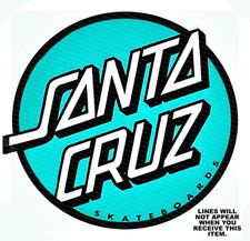 Santa Cruz Skateboard Sticker Decal Sign. Aqua Color 4 Sizes
