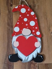 New, Valentine's Day Gnome, Wooden, 16-inch, Wall Decor