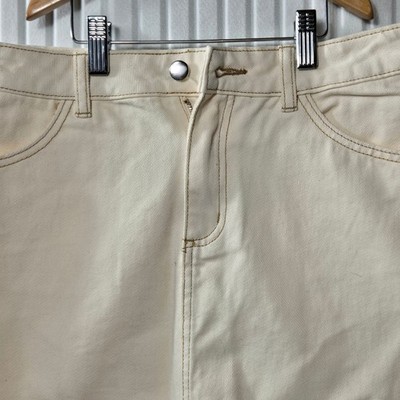 Tezenis Women Cream Denim Mini Skirt High Waisted 5-Pocket 1WG1889 Crema Size M