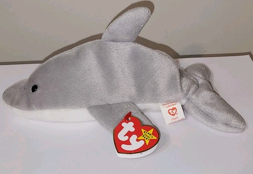 CT* Ty Beanie Baby - FLASH the Dolphin (7.5 Inch) MWCT Plush Stuffed Animal Toy - Picture 7 of 13