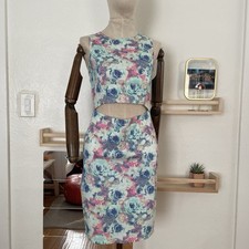 Vestido Mia De Andrea Colección Estampado Floral Sin Mangas Rosa Colombiano