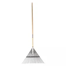 Westward 1Wg30 23-1/2 In Steel Spring Brace Lawn Rake, 24 Tines, 54 In L Wood