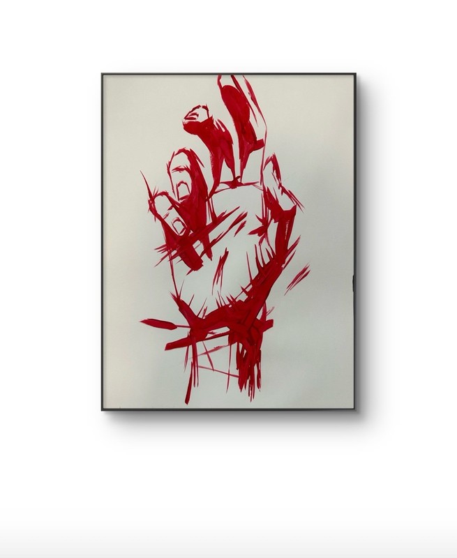 Original Abstract Hand Painting 14x11 paper Modern Wall Art Home Decor Signed